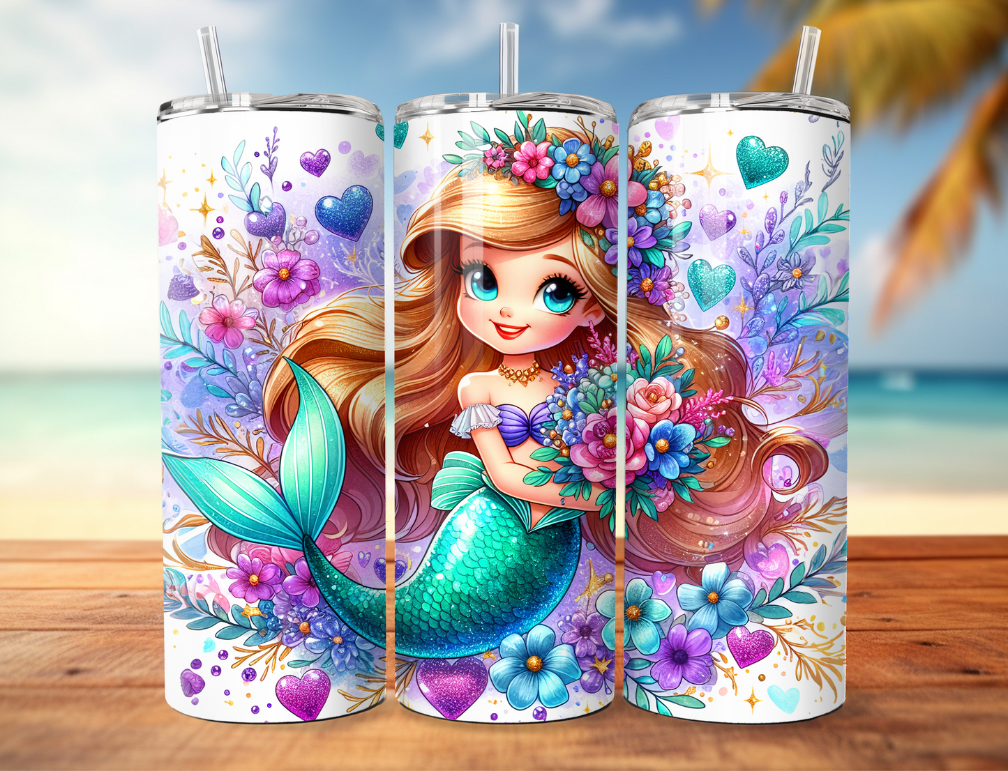Little Mermaid Skinny Tumbler