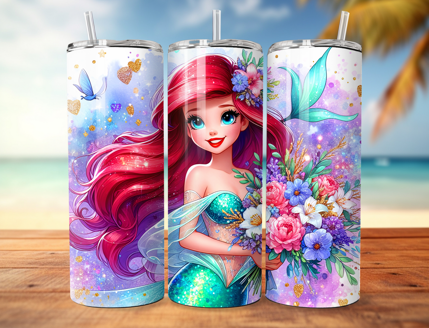 Little Mermaid Skinny Tumbler