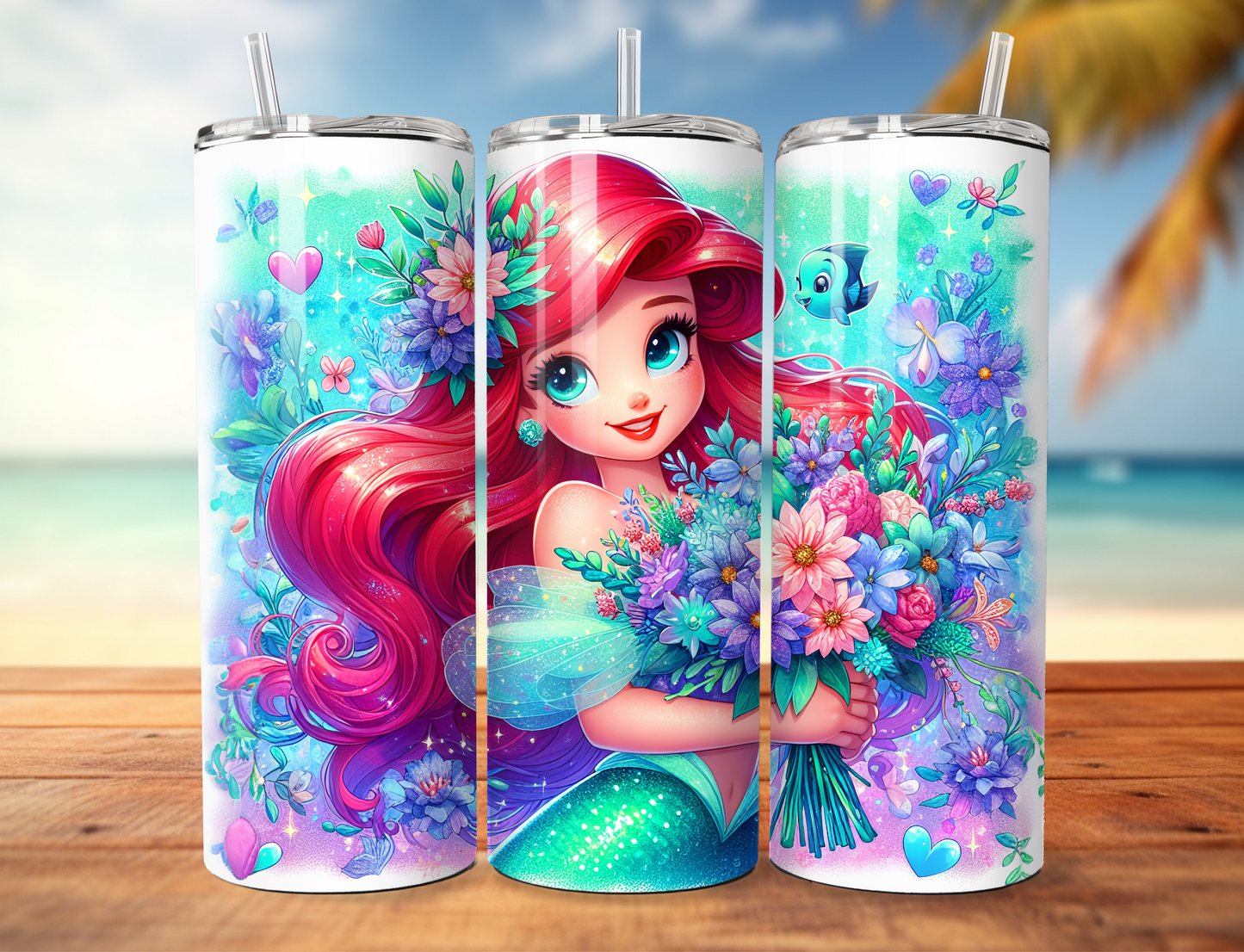 Little Mermaid Skinny Tumbler