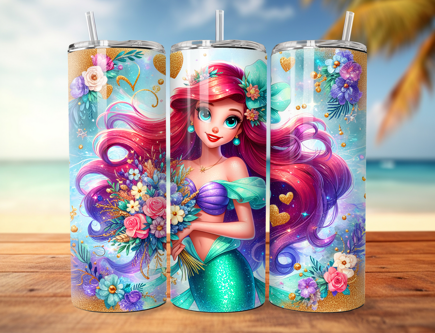Little Mermaid Skinny Tumbler