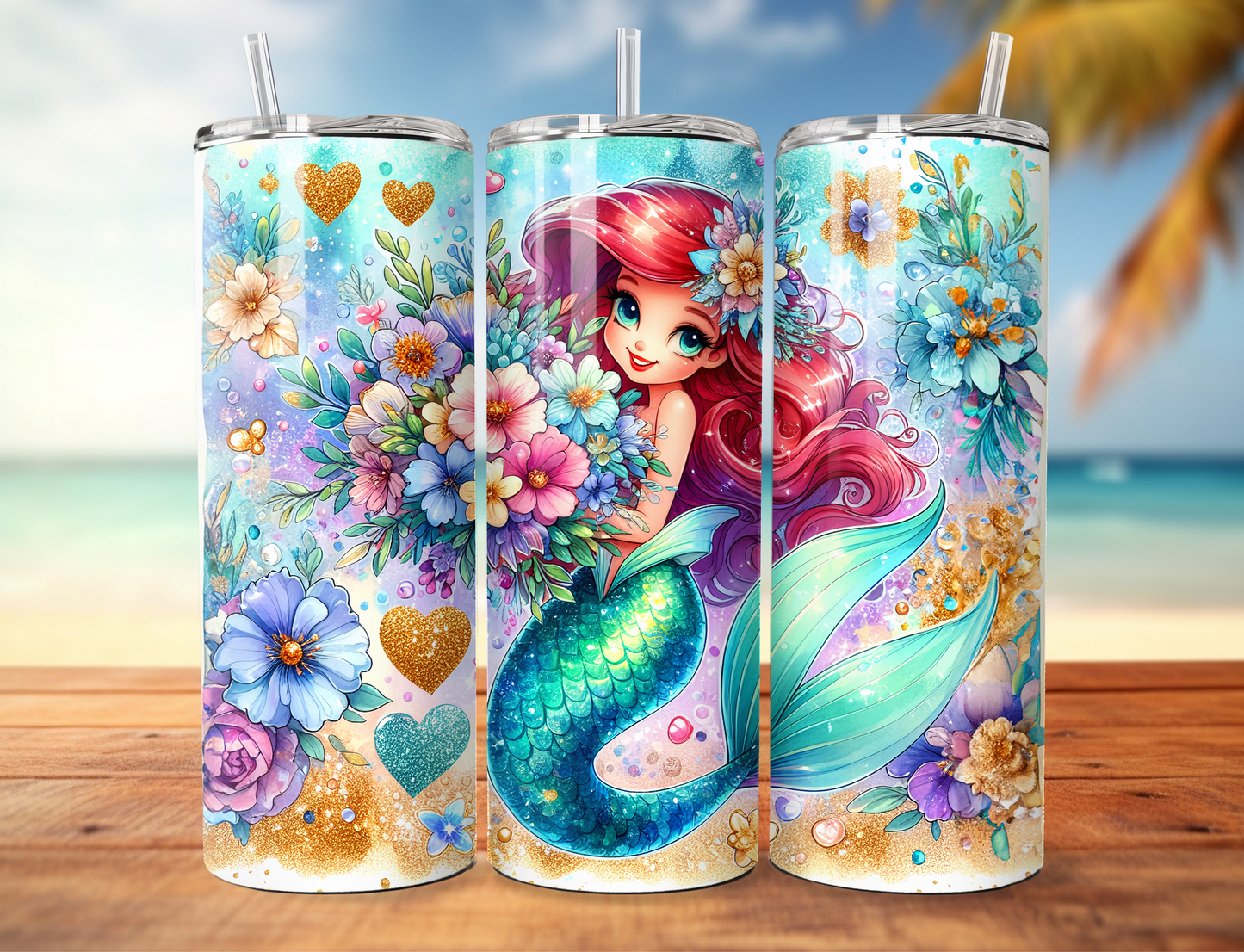 Little Mermaid Skinny Tumbler