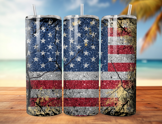 USA Flag Skinny 20oz Tumbler