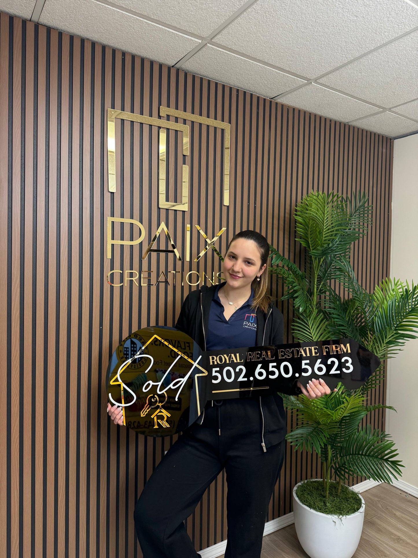 Realtor Key Acrylic Sign in Louisville, KY, Personalized | Real Estate Office Sign