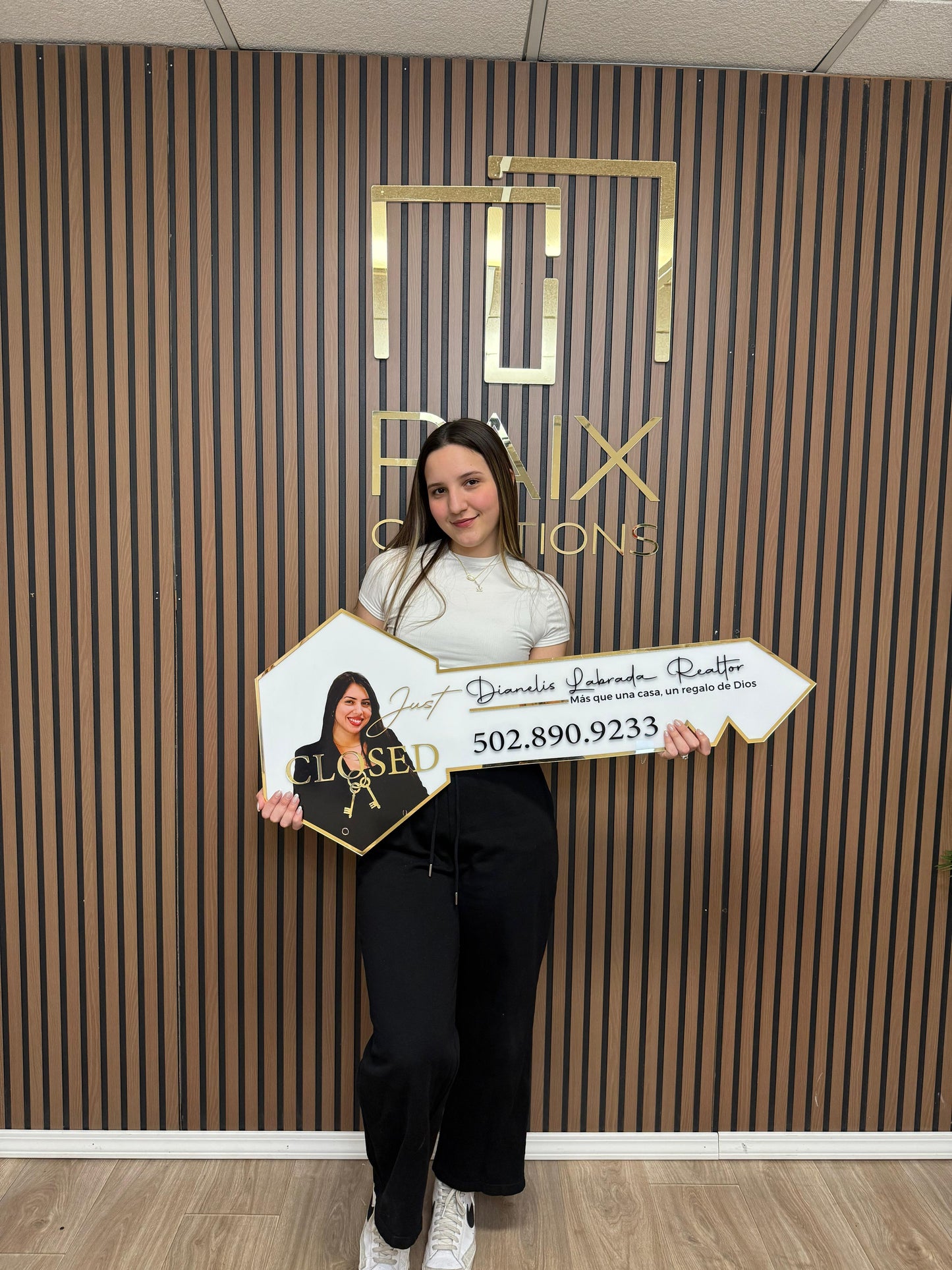 Realtor Key Acrylic Sign in Louisville, KY, Personalized | Real Estate Office Sign