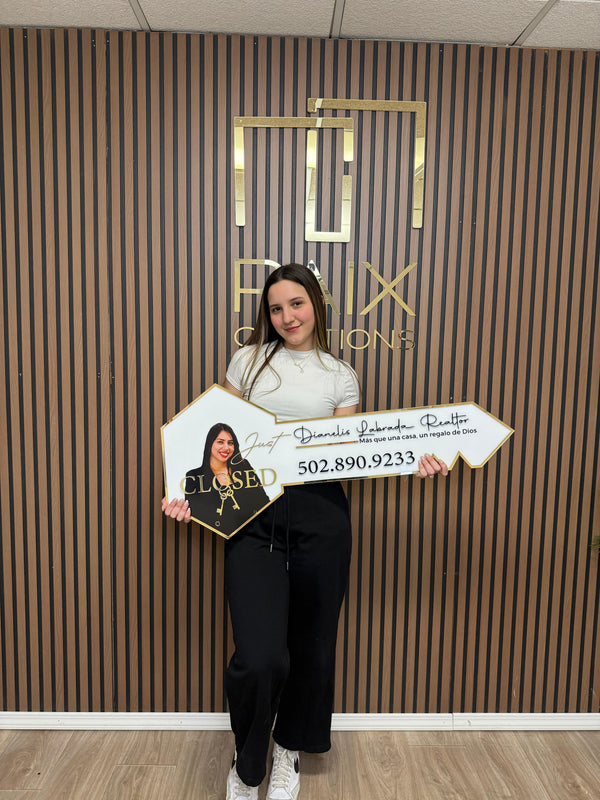 Realtor Key Acrylic Sign in Louisville, KY, Personalized | Real Estate Office Sign