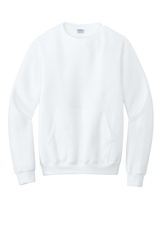 Port & Co Core Fleece Crewneck Pocket Sweatshirt PC78PKT