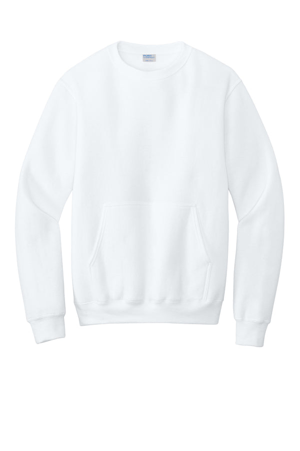 Port & Co Core Fleece Crewneck Pocket Sweatshirt PC78PKT