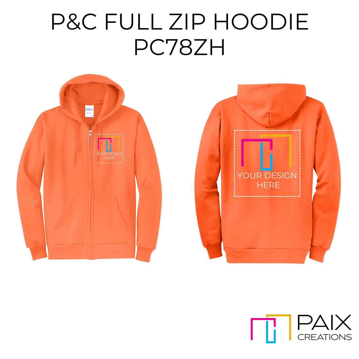 Port & Company Full-Zip Hooded Sweatshirt